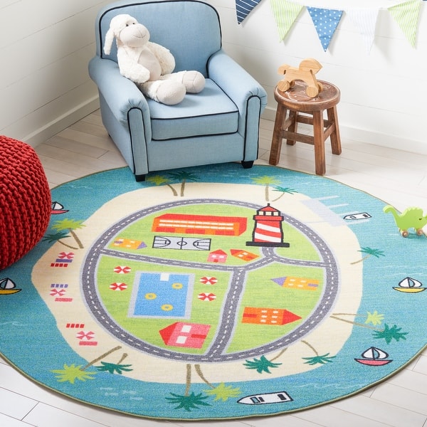 slide 2 of 15, SAFAVIEH Kids Playhouse Machine Washable Slip Resistant Anasia Shapes Rug