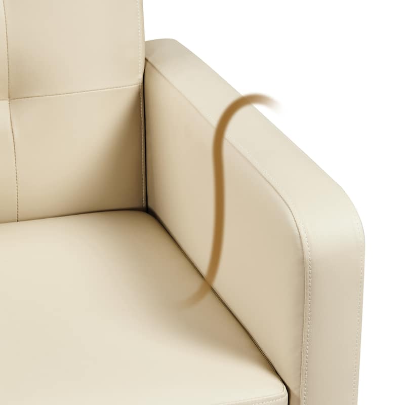 Yaheetech Modern Faux Leather Tufted Accent Chair with Solid Wood Legs - 28.5"×29"×33"