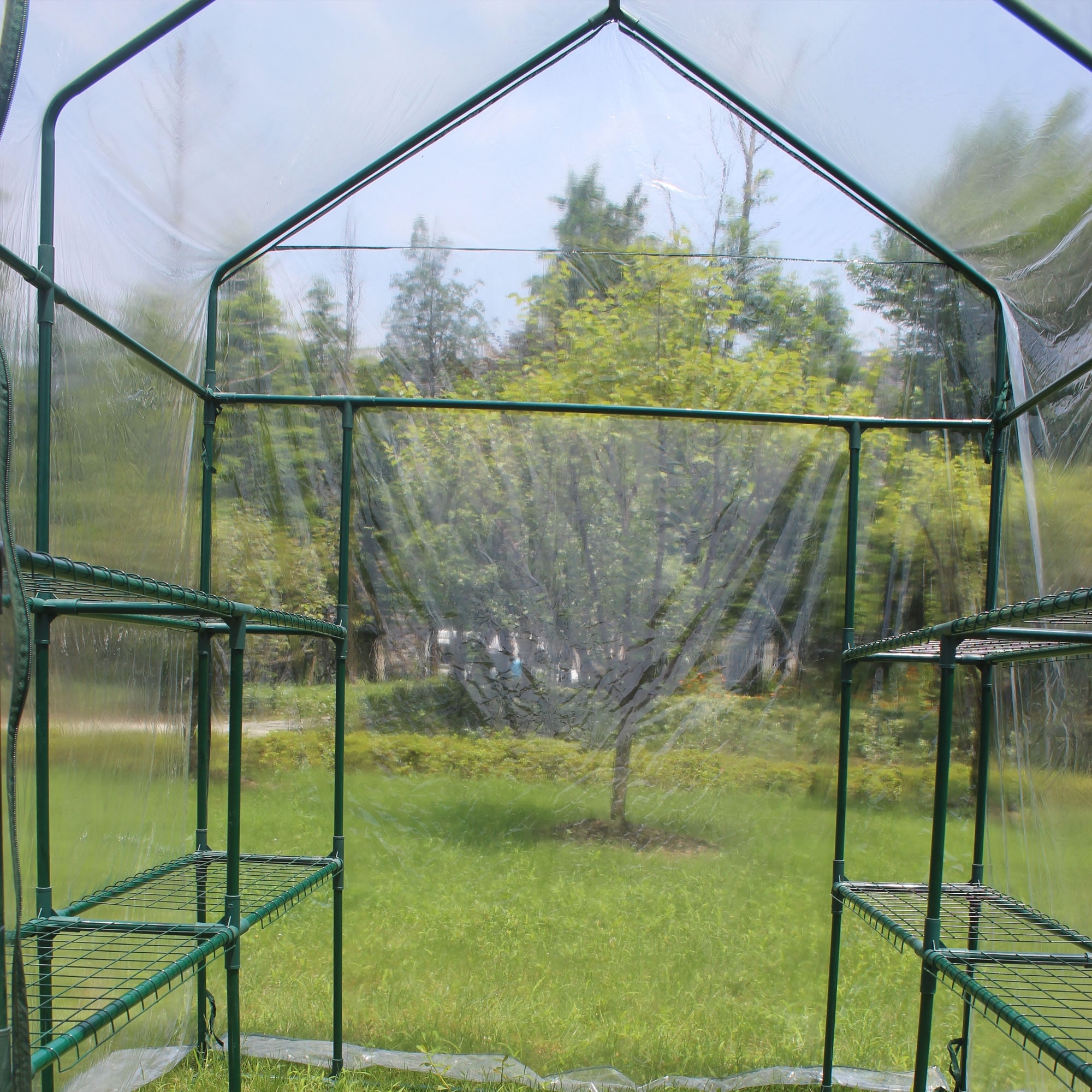 Walk-in 2 Tier 8 Shelf Portable Lawn and Garden Greenhouse