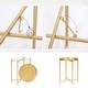 preview thumbnail 12 of 28, Adeco Gold End Table Metal Waterproof Snack Beside Table Accent Coffee Table - 16.9""(D)x 16.9""(W)x 20.5""(H)