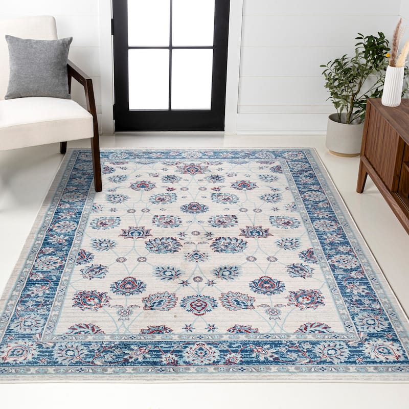 JONATHAN Y Traditional Persian Vintage Moroccan Area Rug - 4 X 6 - Cream/Navy