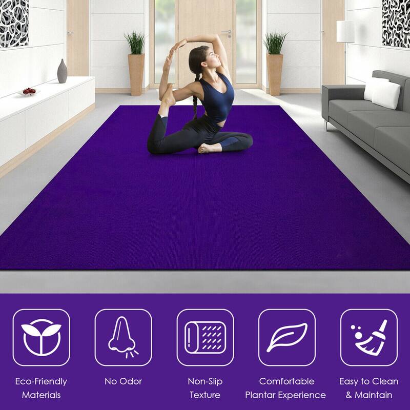 Gymax Large Yoga Mat 6' x 4' x 8 mm Thick Workout Mats for Home Gym