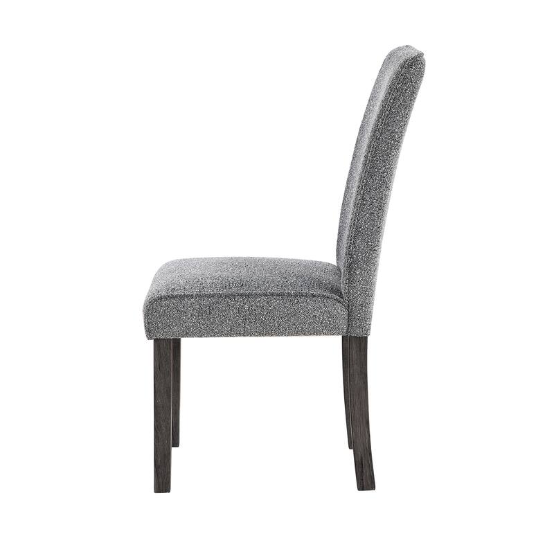 Marcia Gray Dining Chairs Set of 2 Rubberwood Modern Solid Back Side Chairs 39 Inch Height