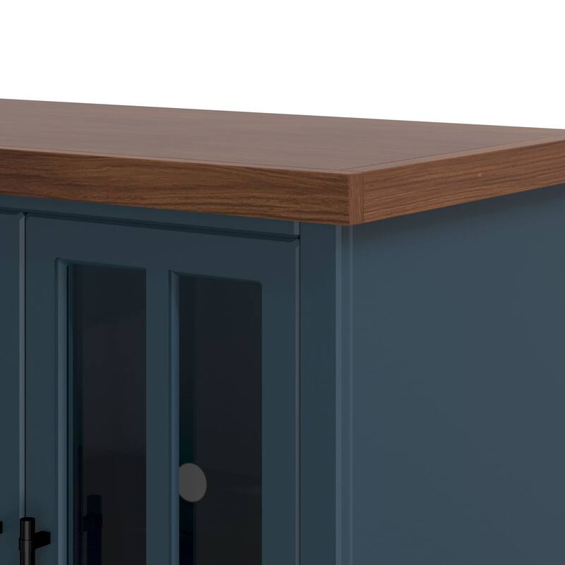 Bridgevine Home Modern Farmhouse 96 inch TV Stand Console for TVs up to 100 inches, No Assembly Requried, Two-Tone Finish