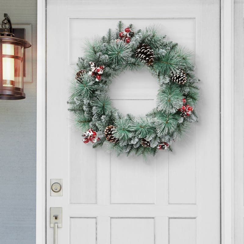 Puleo International 24 in Sterling Spruce Wreath - 24"