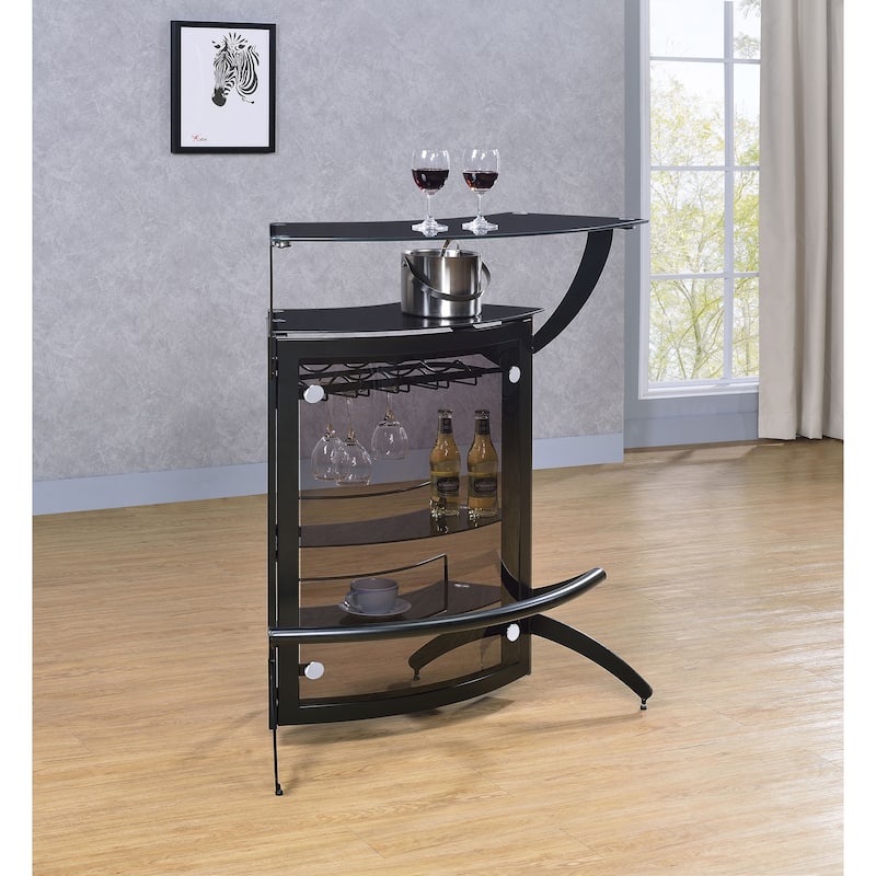 Dallas 2-shelf Curved Freestanding Home Bar Cabinet
