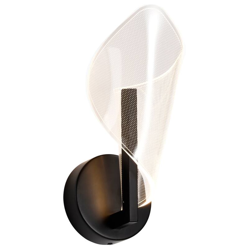 Sedona 13 Inch LED Sconce Matte Black Silk Screened Acrylic Lens