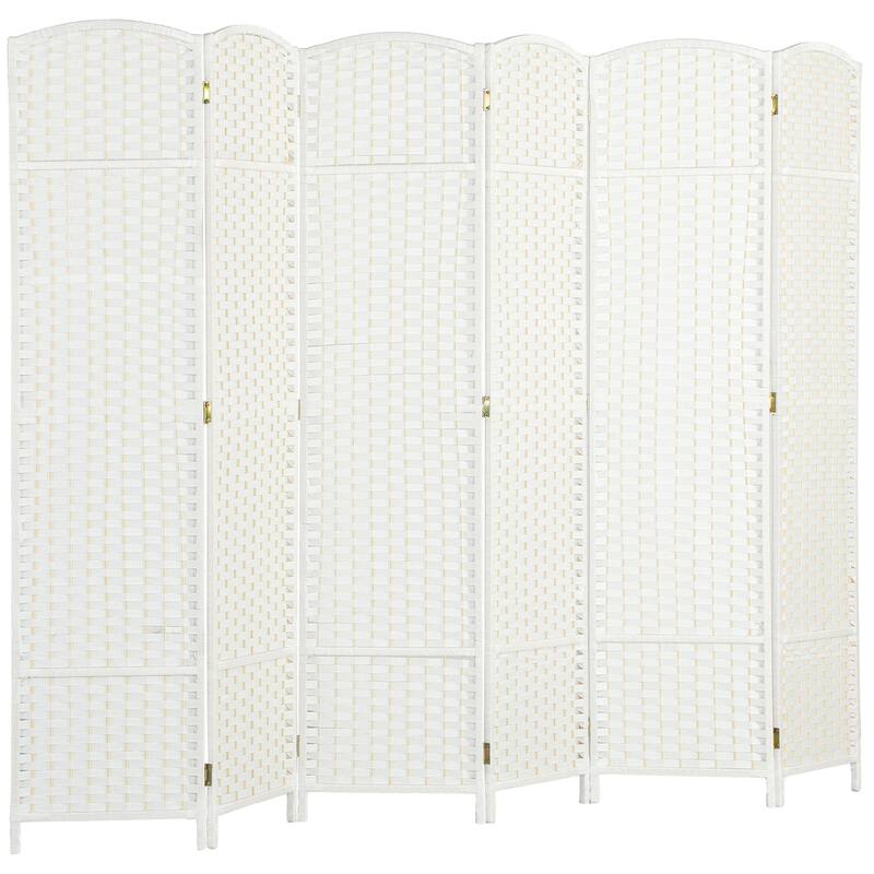 HOMCOM Room Divider, 6 Panel Folding Privacy Screen, 5.6' Tall Freestanding Wall Partition