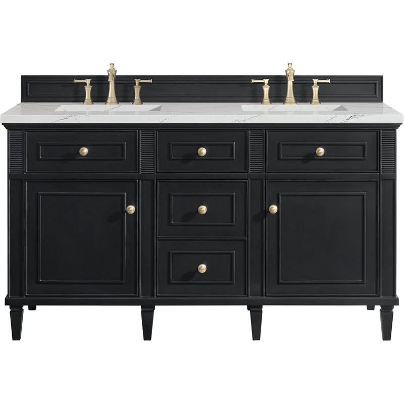 James Martin Vanities 424-V60D-FENC Lorelai 60" Free Standing Double - Black Onyx