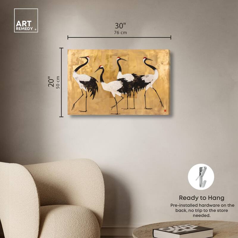 Birds of Gold Canvas by Art Remedy, Gallery Wrapped