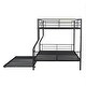 preview thumbnail 79 of 95, Metal Bunk Bed with Trundle Ladder High Guardrail Heavy-Duty Steel Loft Bed Frame with Safety Rail Able to Split