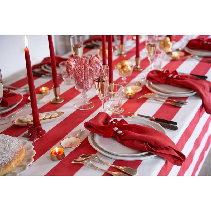 Couleur Nature St. Tropez Tablecloth - Blue Stripes - 59" x 59"