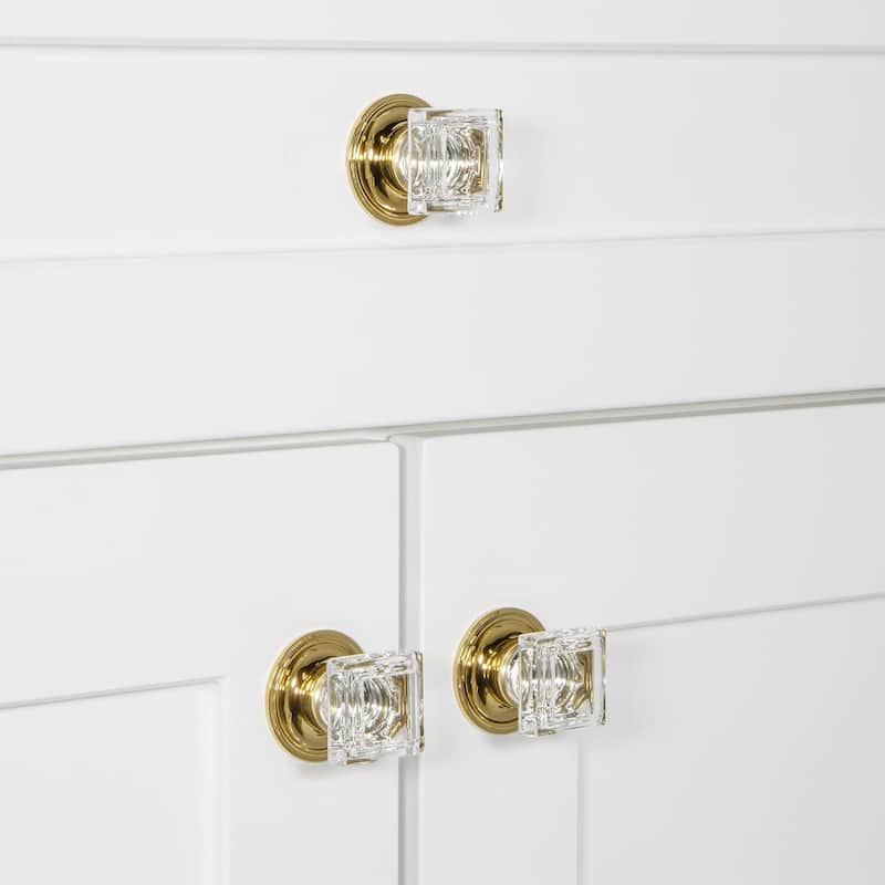 Grandeur CARR-CRYS-KNOB-GEO Carre 1-1/4" Square Crystal Cabinet Knob