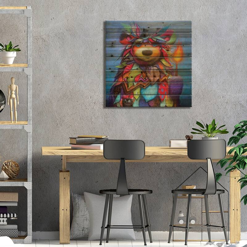 Guardian Print On Wood by Scott Mills - Multi-Color