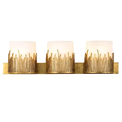 Sawgrass 3 Light Vanity in Distressed Gold
