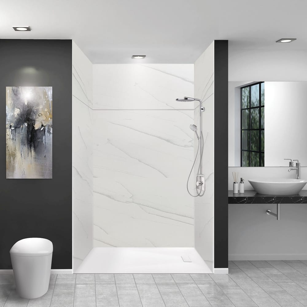 Transolid LWKX60367224 Lusso 96" H x 60" W x 36" D Three Wall Alcove