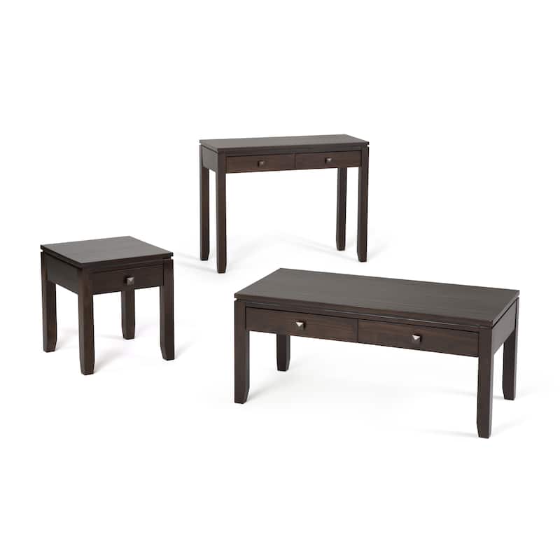 WYNDENHALL Essex SOLID WOOD 42 inch Wide Rectangle Contemporary Coffee Table in Mahogany Brown - 20"D x 42" W x 18.5"H