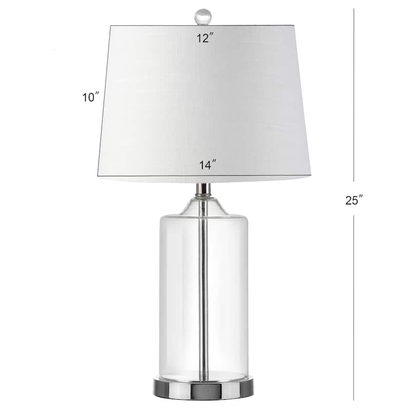 Oslo 25" Glass LED Table Lamp, Clear/Chrome by JONATHAN Y