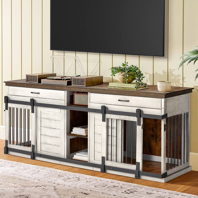 Pawrents' Dream: Anxiety-Free Dog Den Doubles as Stylish Living Room Centerpiece - White - 84in