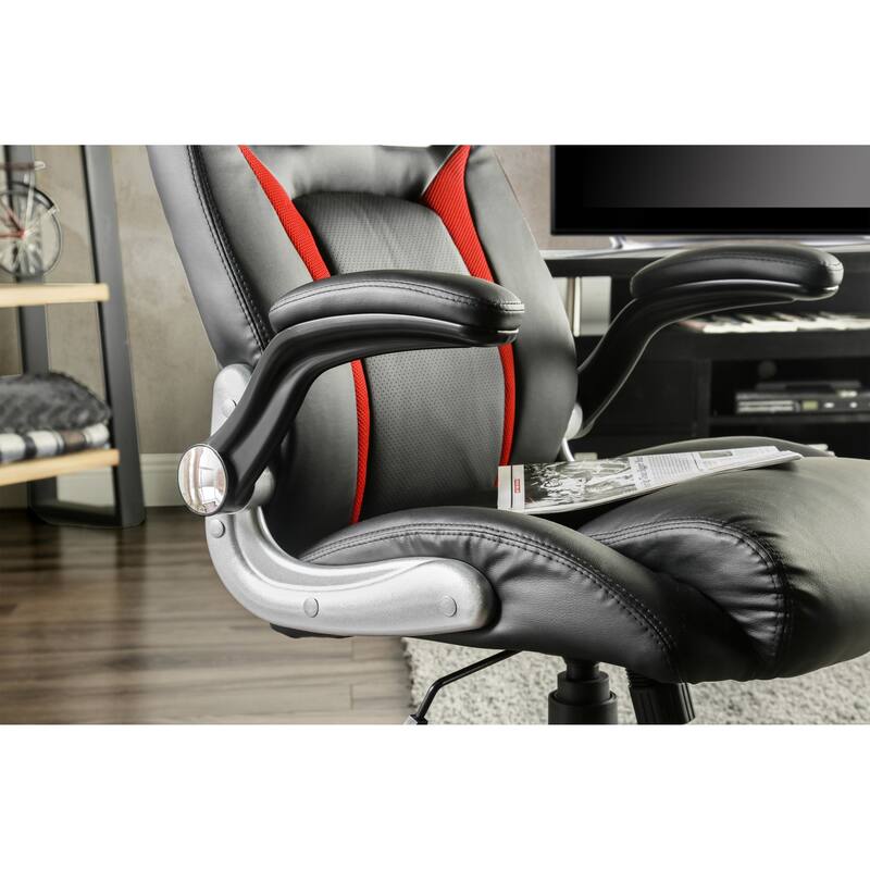 Enzo Faux Leather Height Adjustable Gaming Chair by Furniture of America