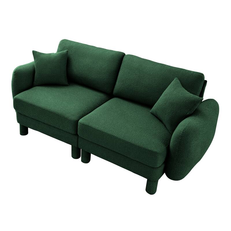 2-Seater Loveseat Sofa Couch with Shell-shaped Armrests, Chaise Lounge Sofa with Cylindrical Legs Wrapped