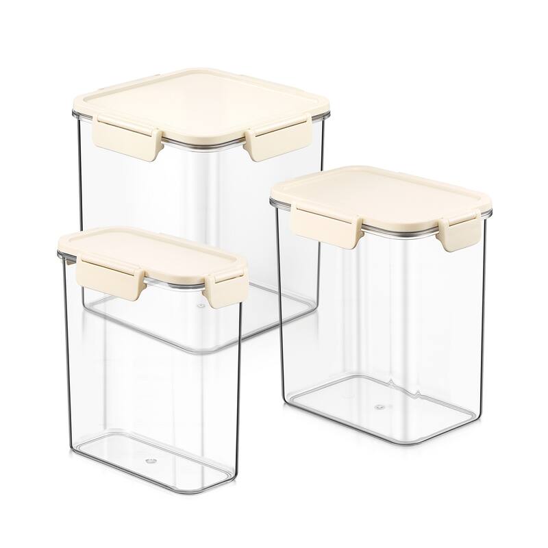 Sorbus Airtight Food Storage Container Set, Stackable Clear Pantry Canisters with Lids - Medium Variety - 3 Piece