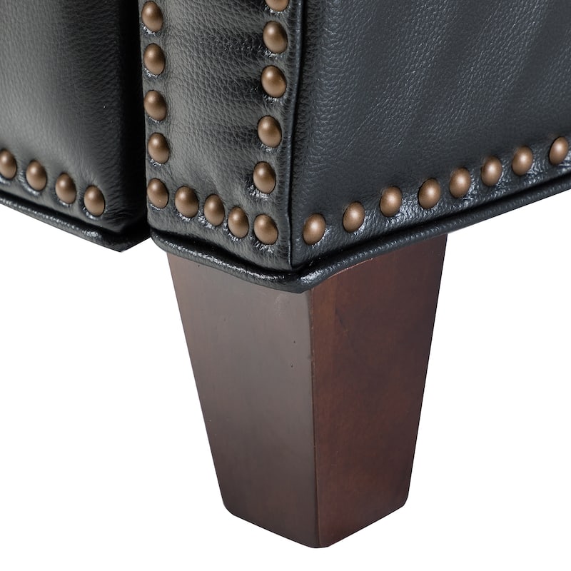 Gaspar Mid-Century Modern Pushback Recliner with Nailhead Trim by HULALA HOME