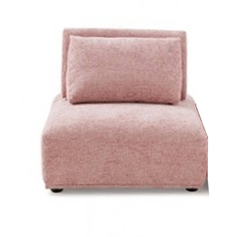 Stavan Modular Curved 3 Seater Sofa, Pink Boucle Adjustable Seat Depth