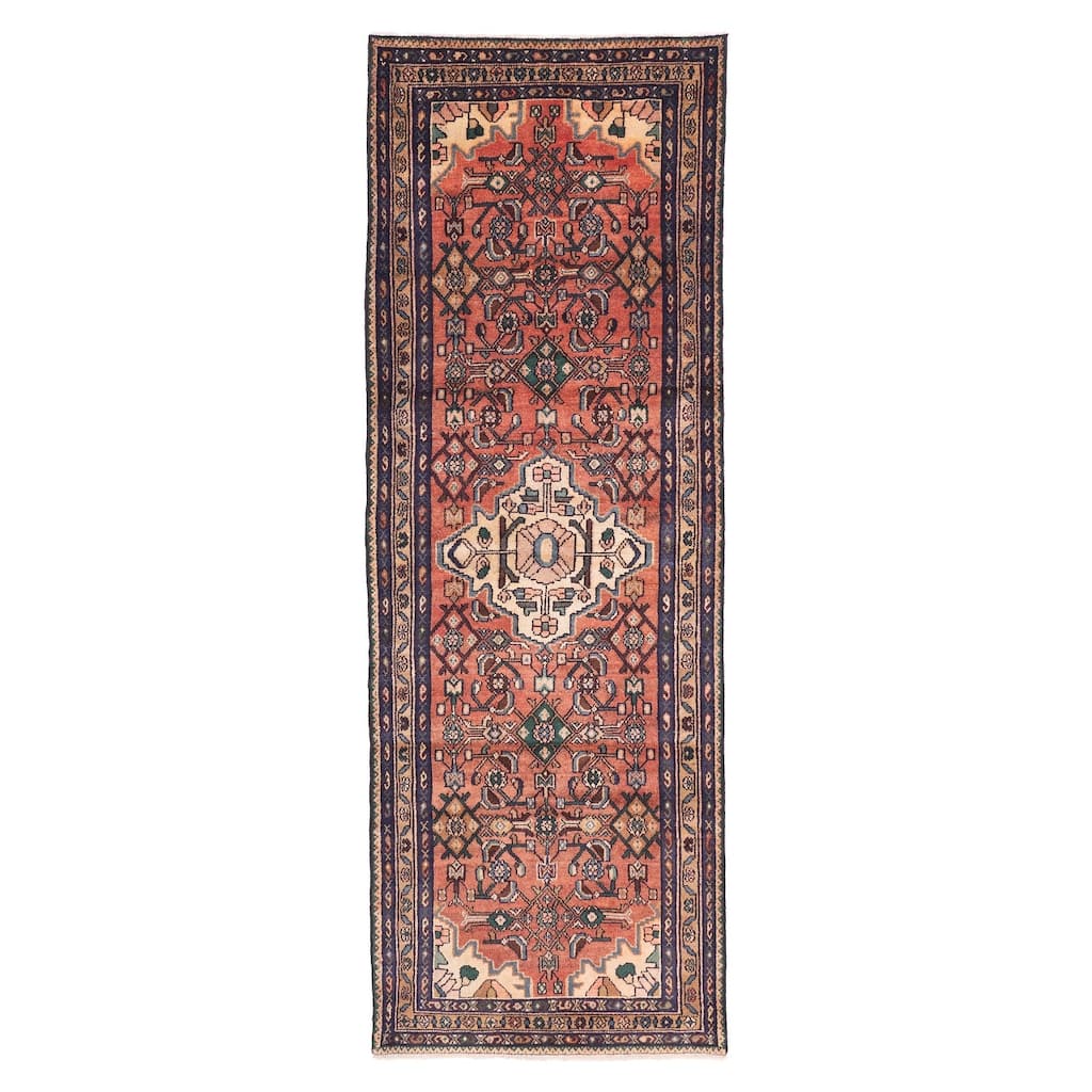 ECARPETGALLERY Hand-knotted Andelz Dark Copper Wool Rug - 3'4 x 9'8