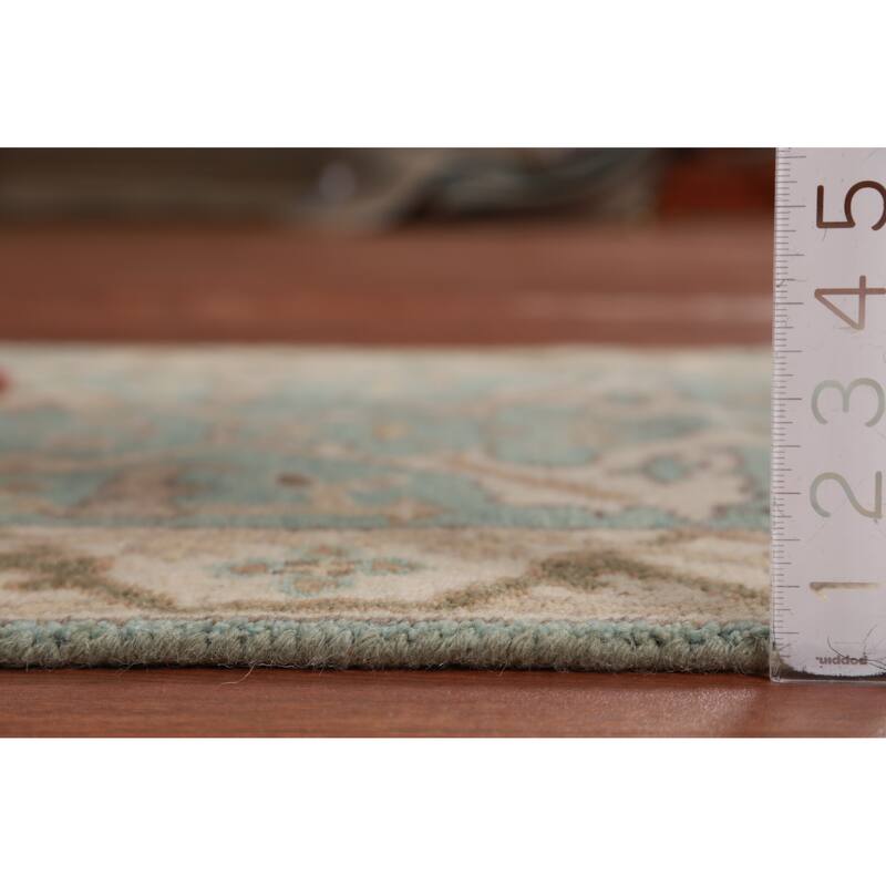 Light Blue Oushak Oriental Runner Rug Handmade Bedroom Wool Carpet - 2'6" x 10'0"