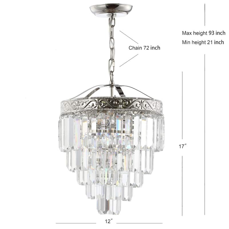 Gaines Crystal LED Chandelier, Polished Nickel/Clear by JONATHAN Y