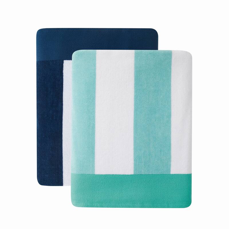 Oceanfront Resort Cabana Stripe 2 Pack Beach Towel - 36x72