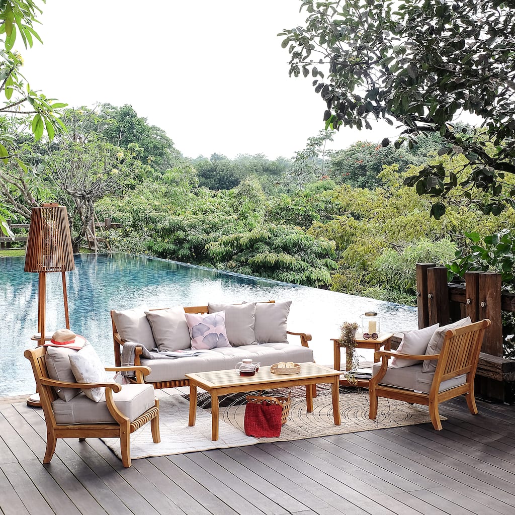 Cambridge Casual Kano 5-Piece Teak Outdoor Conversation Set with Cushion