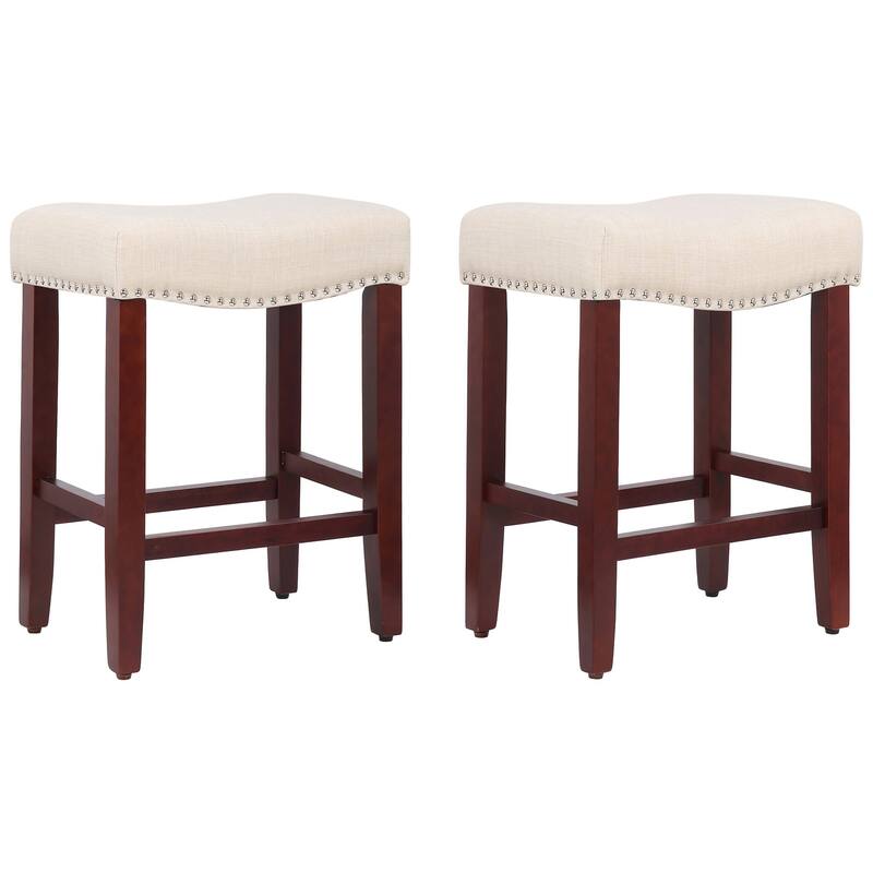 Jameson Upholstered Polyester Cherry 24 Inch Counter Stool (Set Of 2)