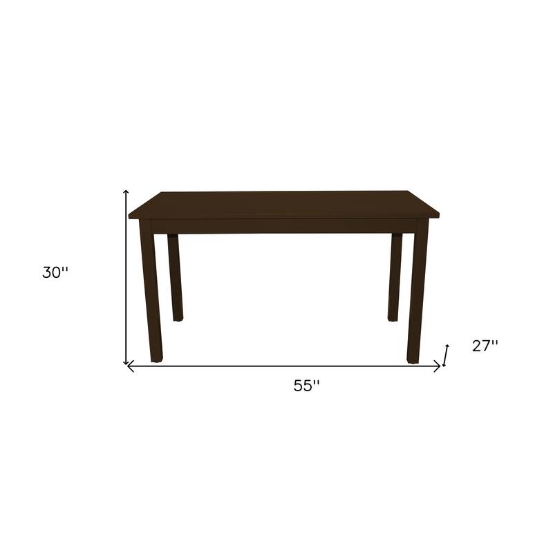 HomeRoots 60" Coffee Solid Wood Dining Table - 60.00 in. x 30.00 in. x 27.00 in.