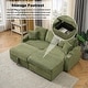 preview thumbnail 67 of 69, 80.3" L Shaped Couch with Pull Out Bed Corduroy Sleeper Sofa Bed Convertible Sectional Couches with Cup Holder for Living Room