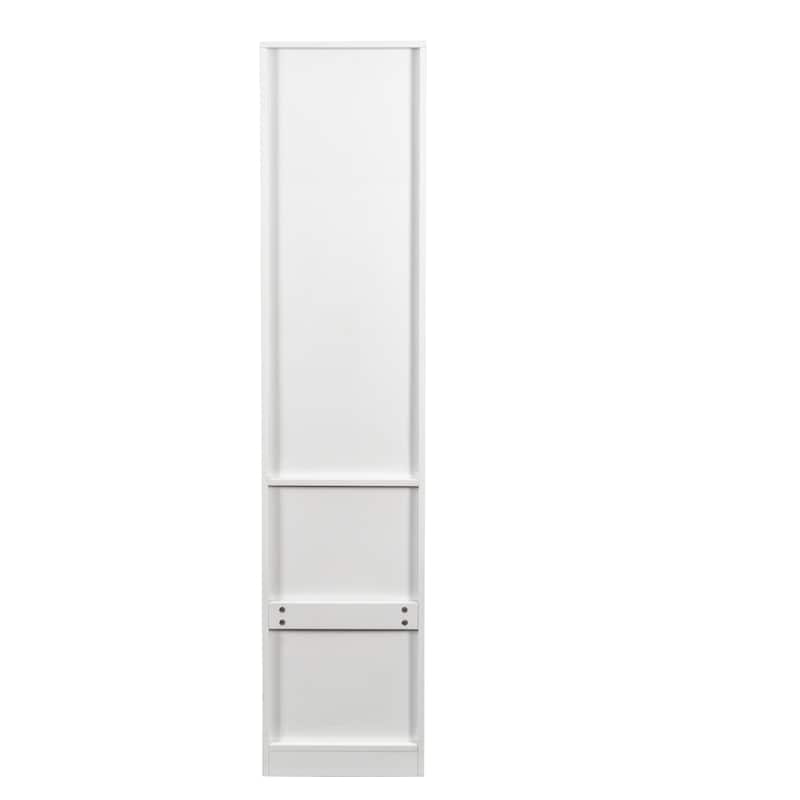 White Storage Cabinet, Modern Freestanding Narrow Bookcase with Glass Doors, Storage Drawers Wood File Cabinets for Home Office