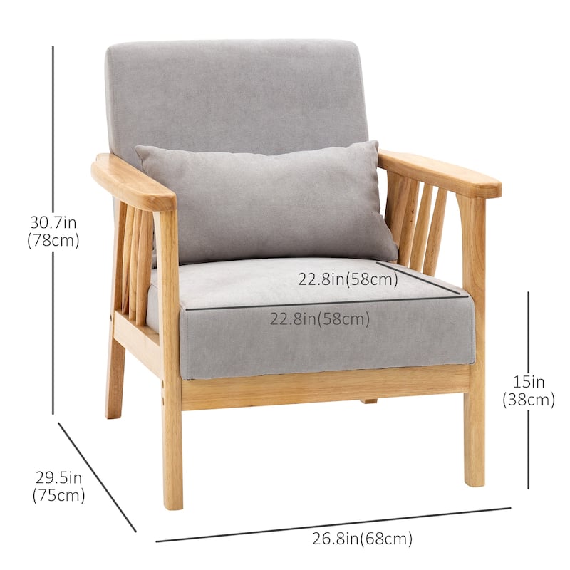 HOMCOM Accent Chairs with Throw Pillow and Cushions