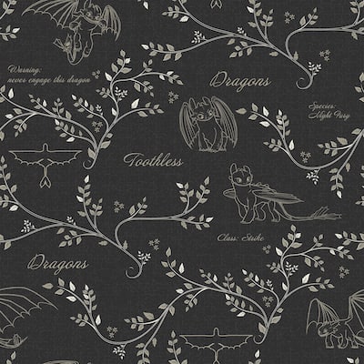 How to Train Your Dragon Toothless Radical Nature Black Peel and Stick Wallpaper