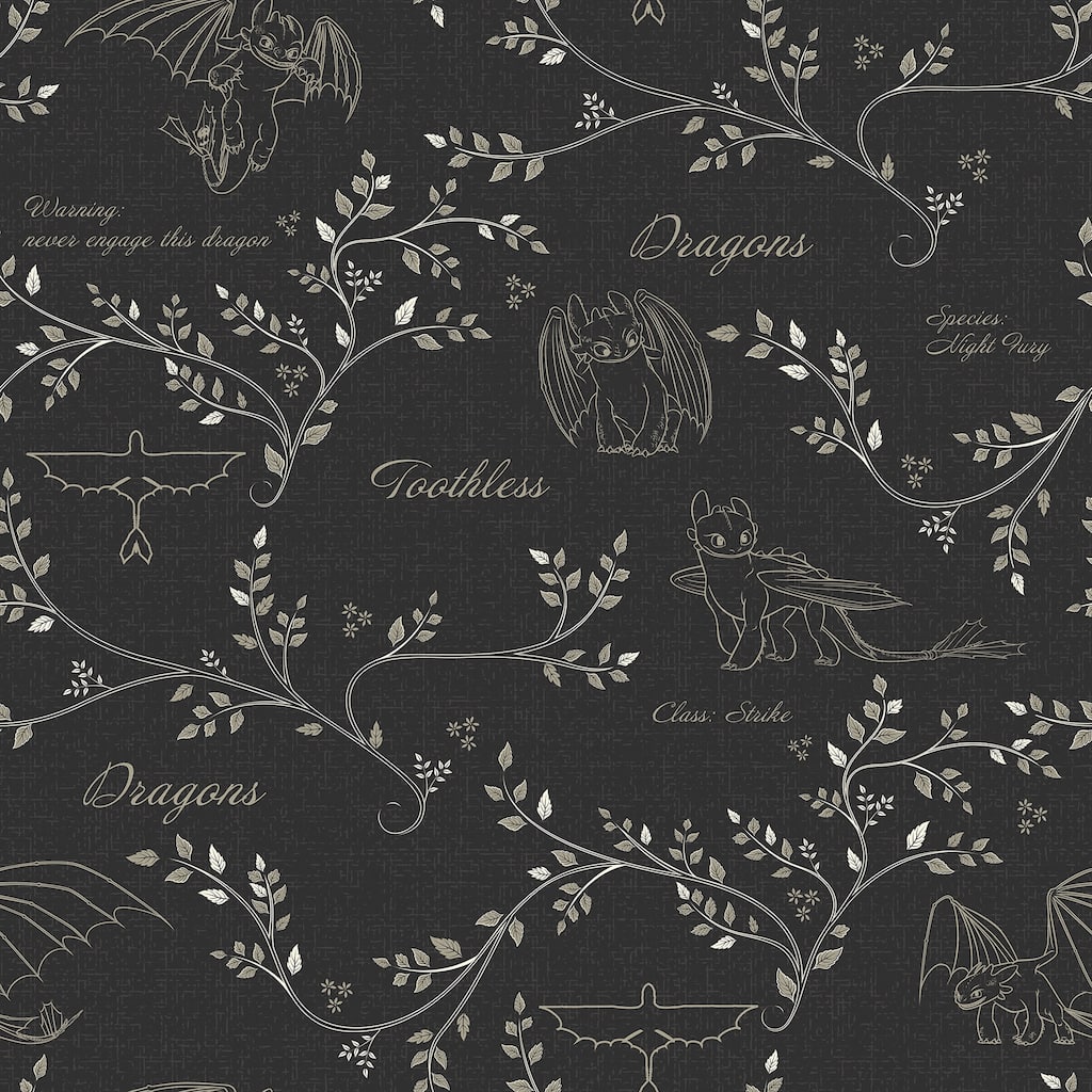 How to Train Your Dragon Toothless Radical Nature Black Peel and Stick Wallpaper