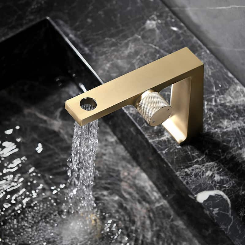 Rbrohant Single Handle Bathroom Faucets, Creative Water Outlet Design Single Hole Bathroom Sink Faucet