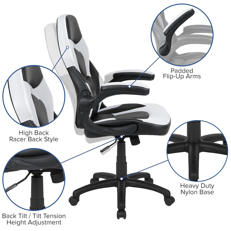 Gaming Desk and Chair Set with Cup Holder and Headphone Hook - Desk Bundle