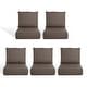 preview thumbnail 79 of 103, Pocassy 22"x24"x6" Thick Cushions Pillows Indoor & Outdoor Cushion 5 Set Seat & Back Cushion - Grey Cushion