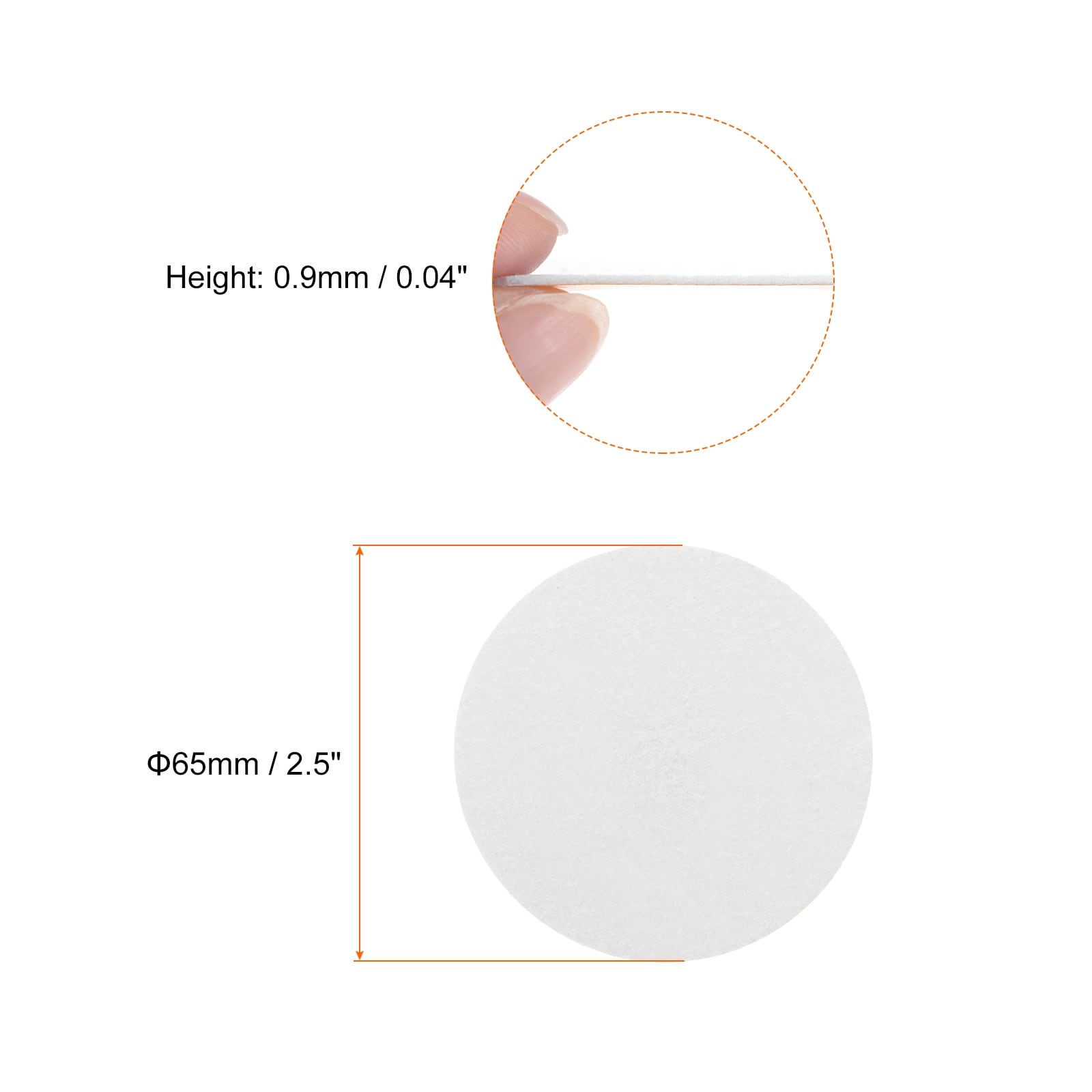 Round Adhesive Felt, Craft Stickers Non-Woven Fabric