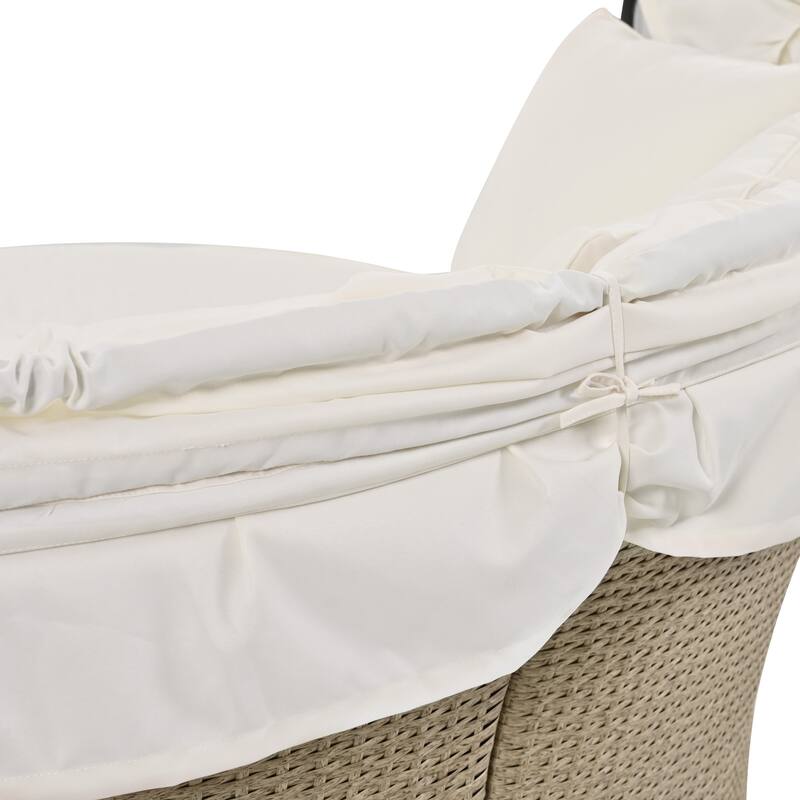 Outdoor Patio Daybed Wicker Rattan Double Daybed