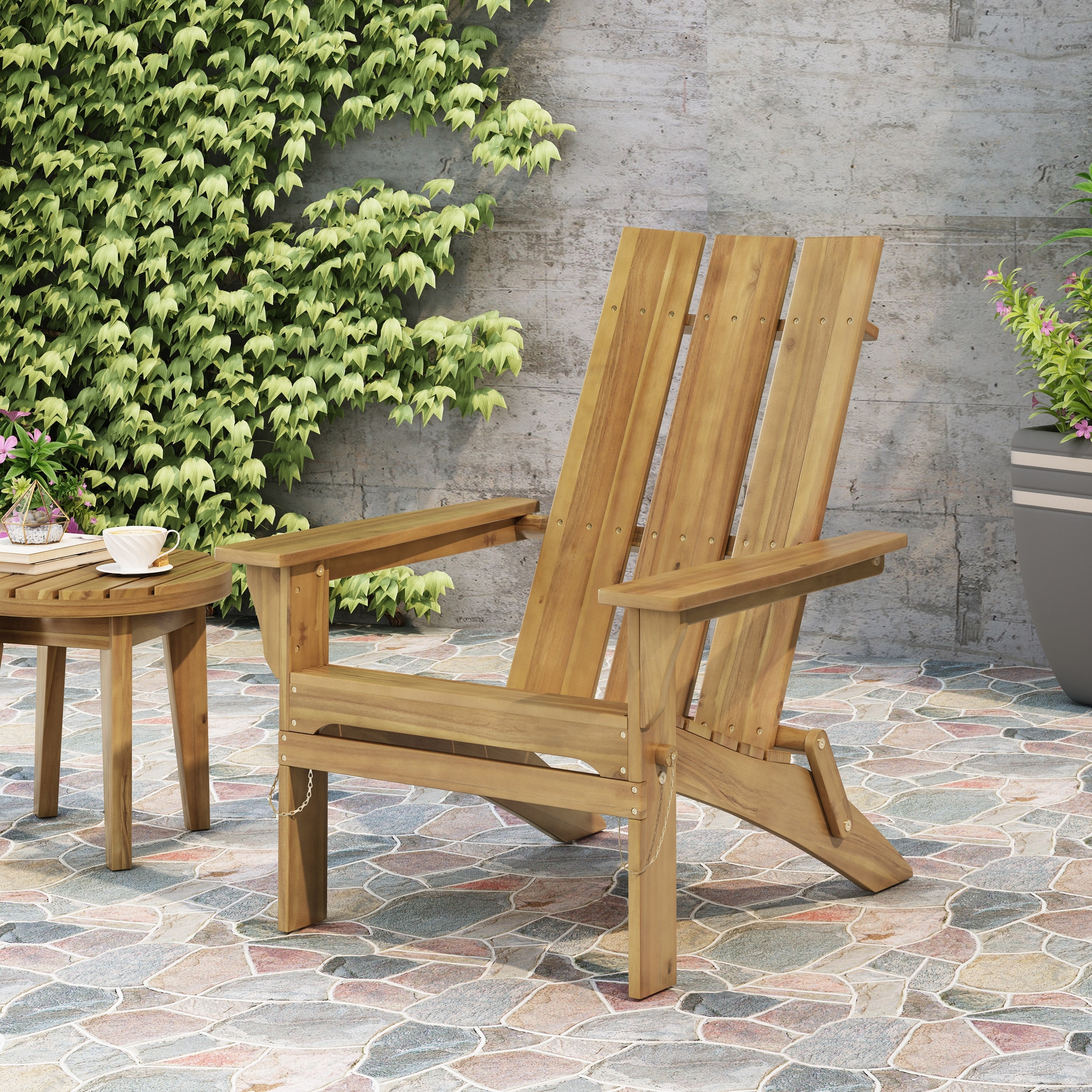 Zuma Outdoor Contemporary Acacia Wood Foldable Adirondack Chair By Christopher Knight Home On Sale Overstock 31318240