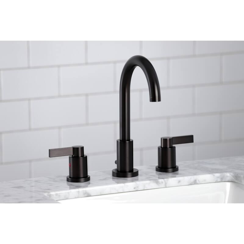 Kingston Brass NuvoFusion Two-Handle 3-Hole Deck Mount Widespread Bathroom Faucet
