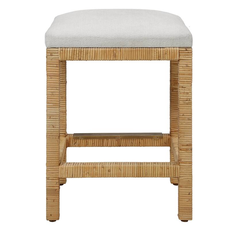 Uttermost Muriel Rattan Counter Stool - 16"D x 18"W x 26"H