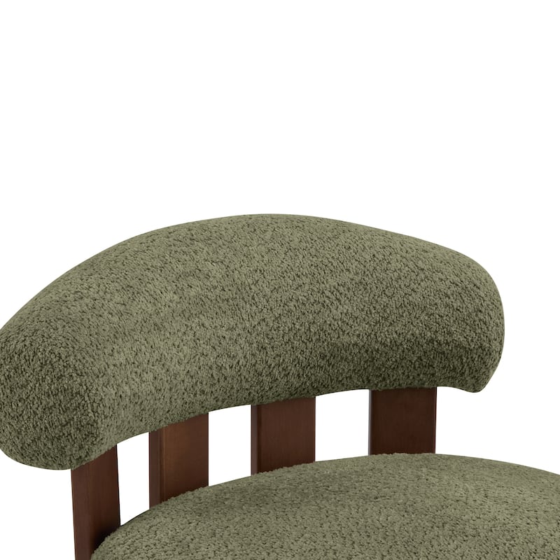 Christopher Knight Home - Modern Boucle Fabric Accent Chair, Soft Upholstery and Solid Wood Frame