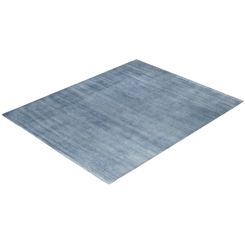 Overdyed One-of-a-Kind Hand-Knotted Area Rug - Blue - 8' 3" x 10' 4"